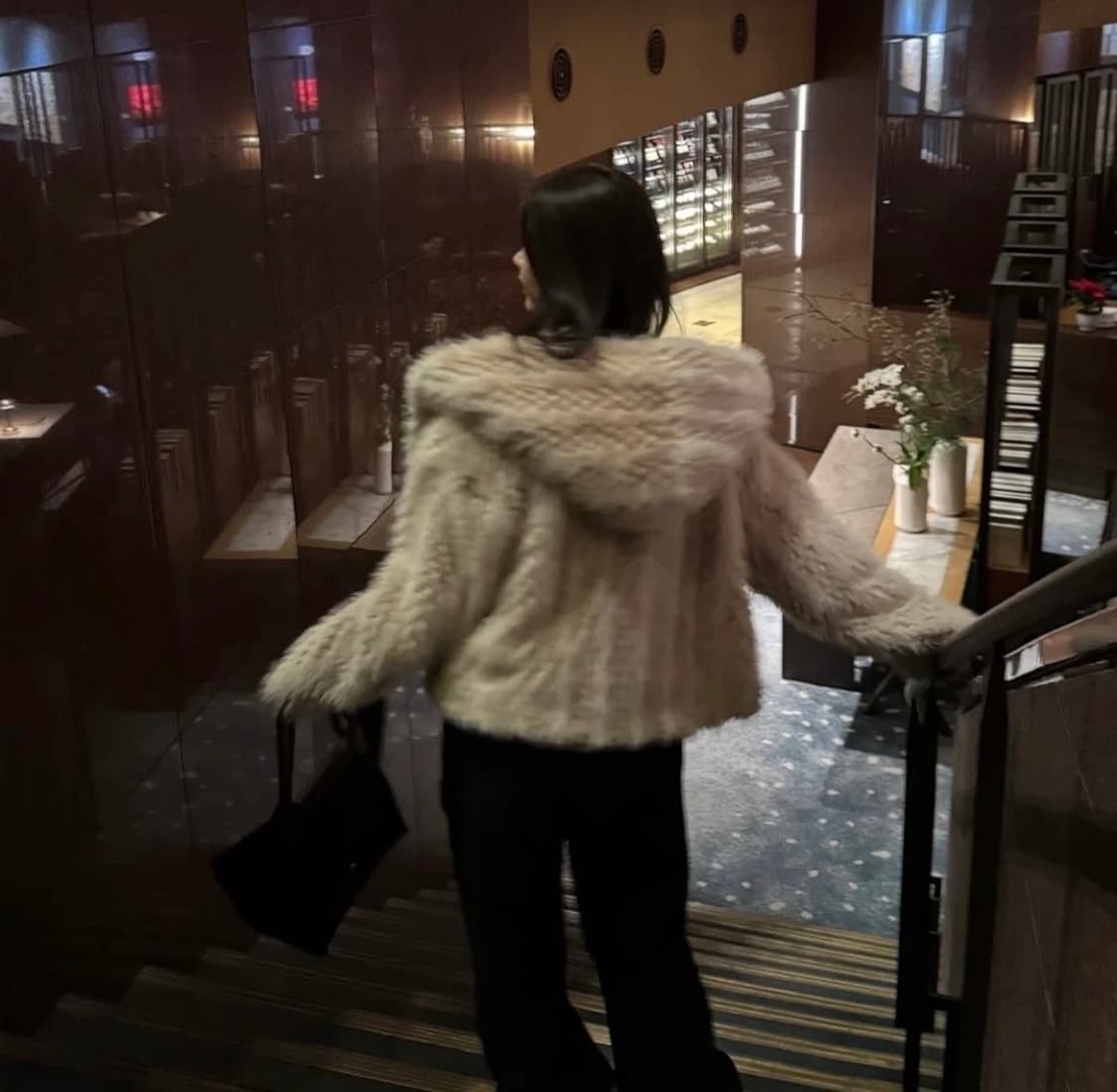 [플리즈착용]드헤베 오버핏 후드 퍼 자켓 베이지 FREE 상품이미지7