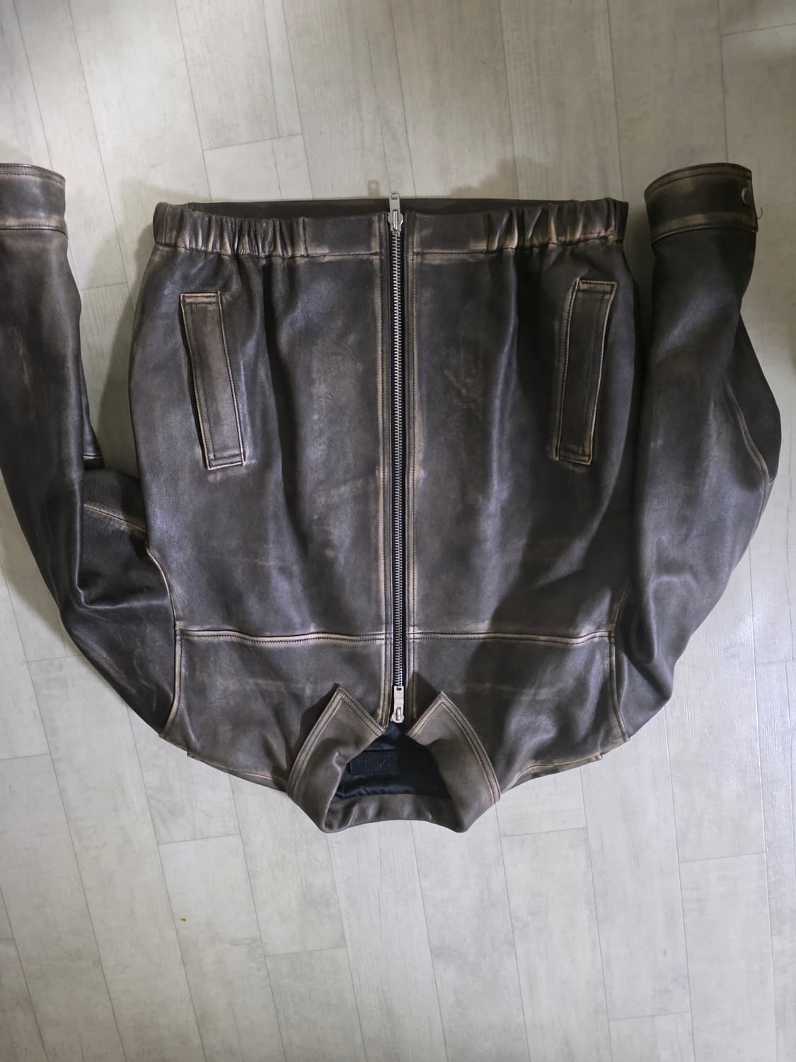 느와르라르메스  디스트레스드 레더 자켓 46 상품이미지3