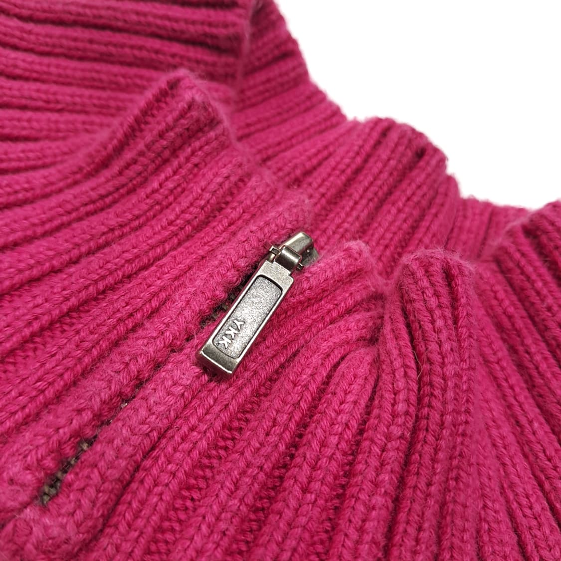 CL379 M 엘엘빈 90s 케이블 집업 마젠타핑크 니트 스웨터 상품이미지5