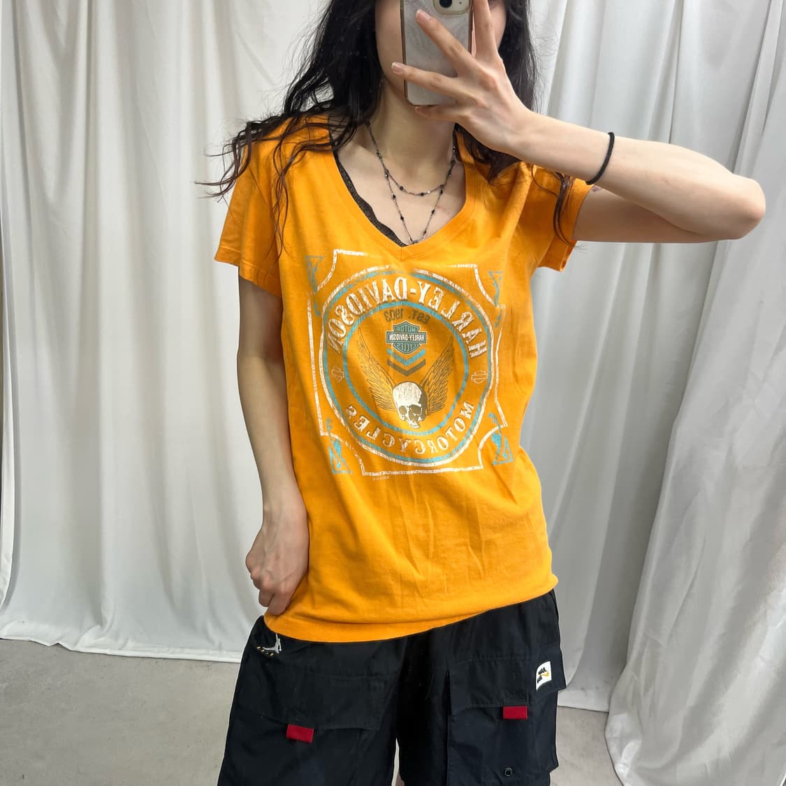 Harley davidson orange T-shirts 상품이미지3