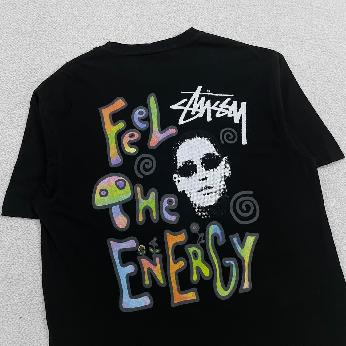 스투시 Stussy 머쉬룸 필 더 에너지 반팔 티셔츠 블랙 상품이미지3