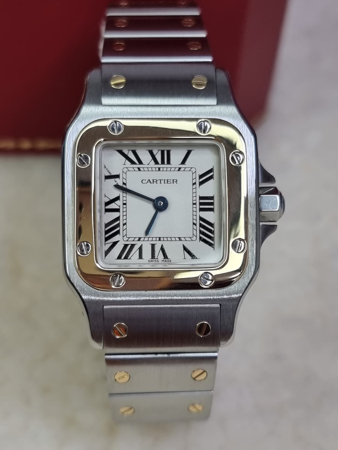 까르띠에 산토스 갈베 18K 콤비 쿼츠 스몰 여성시계 2010년 상품이미지1