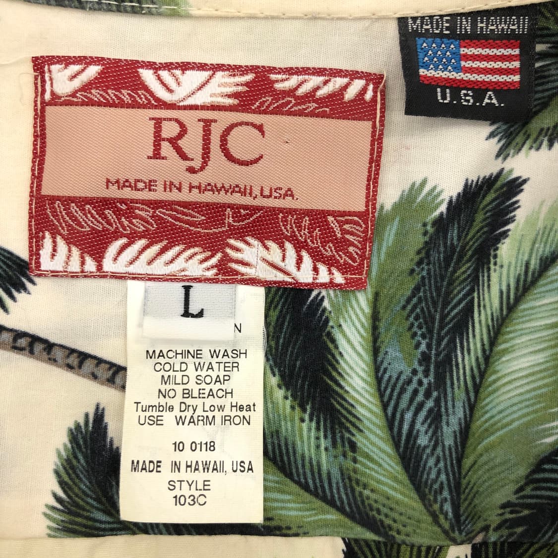 RJC USA 하와이 패턴 반팔셔츠 L 상품이미지5
