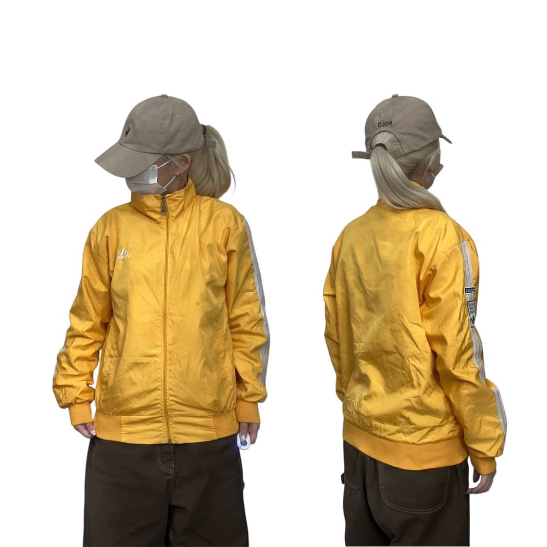 아디다스 옐로우 화이트 삼선 트랙탑 져지 상품이미지1