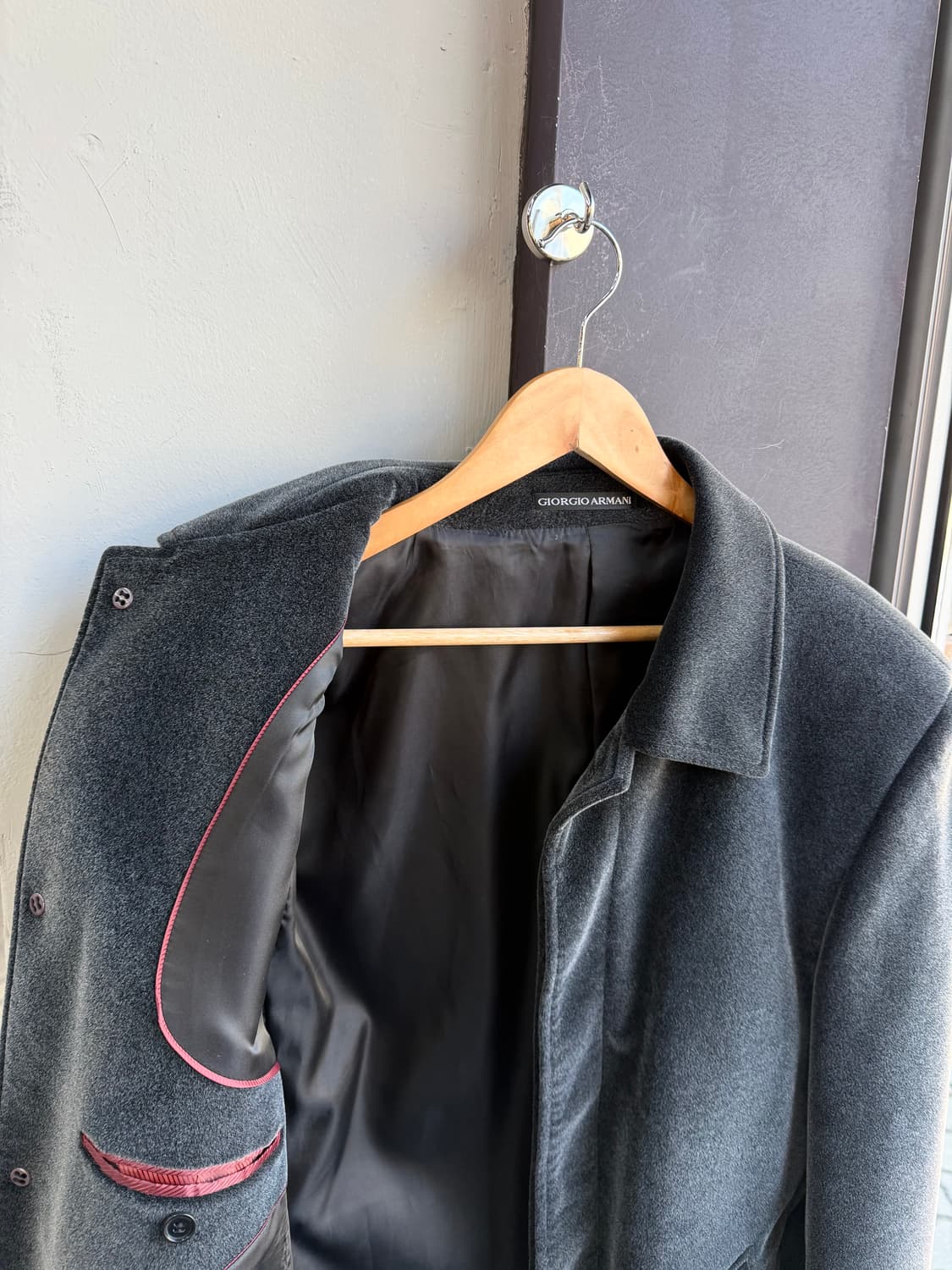 52/ 조르지오 아르마니 90AW 벨벳 울 코트자켓 상품이미지5