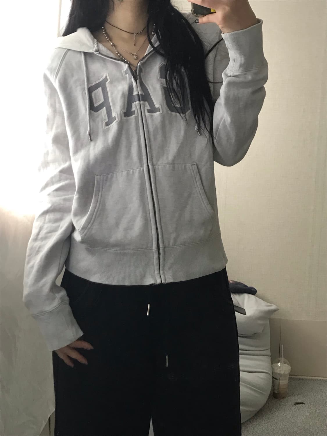 갭 연그레이 후드집업 상품이미지2