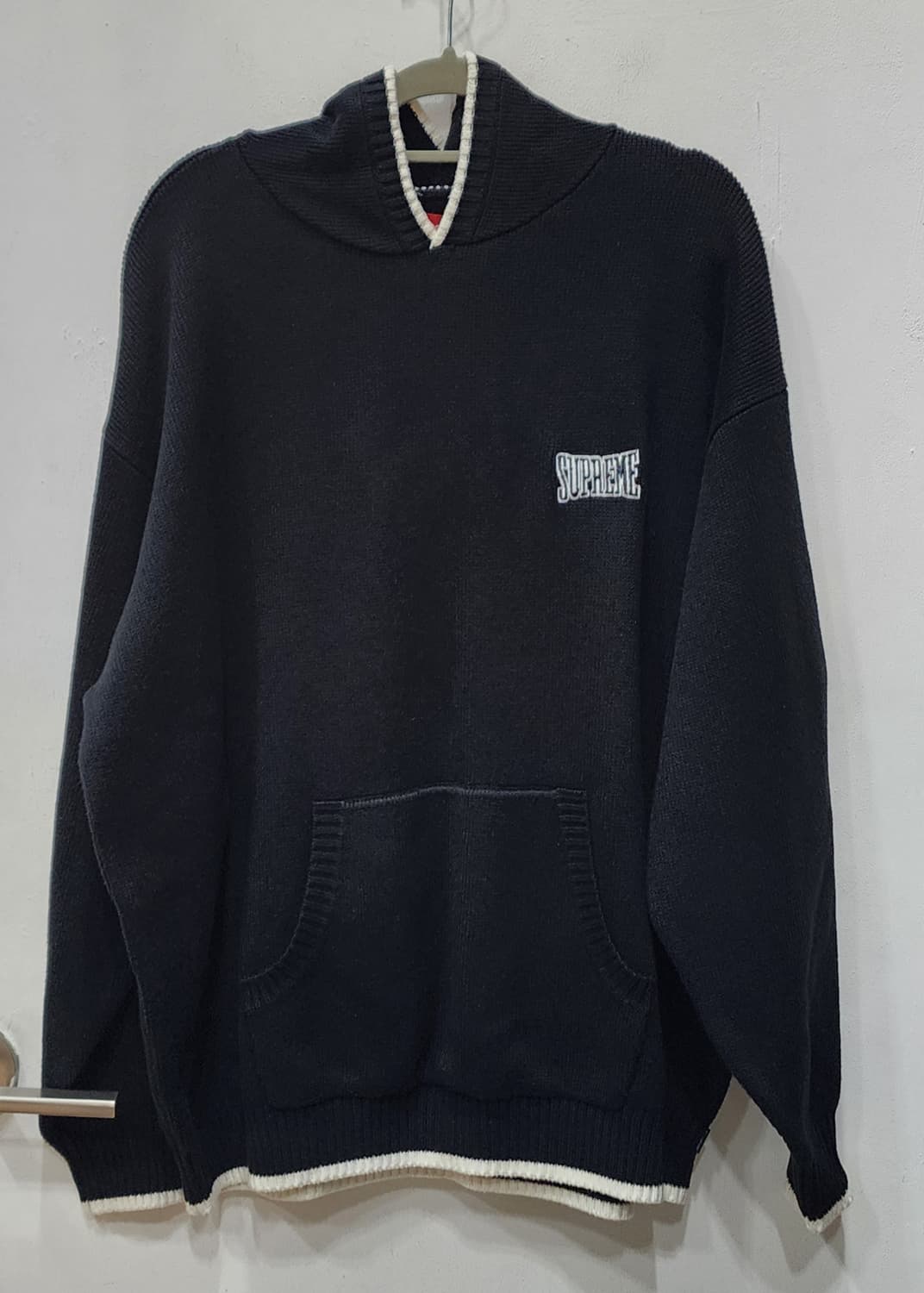 슈프림 투톤 후드 블랙 XL 상품이미지1