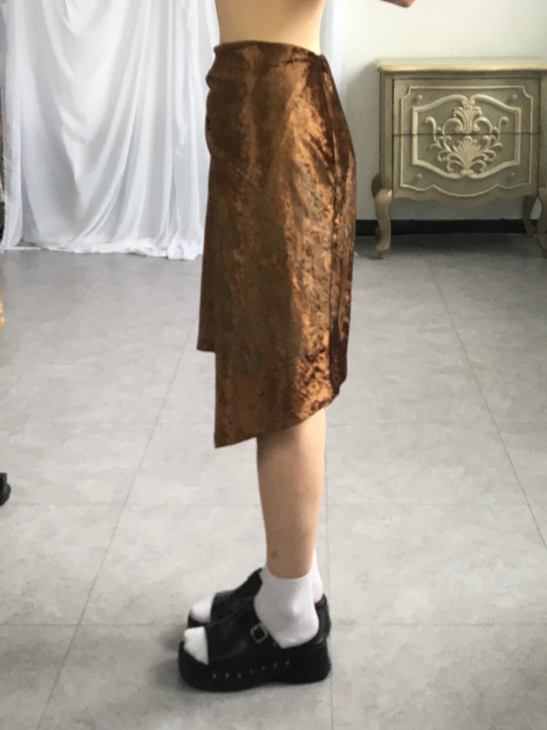 Ornament pattern velvet wrap skirt 상품이미지8