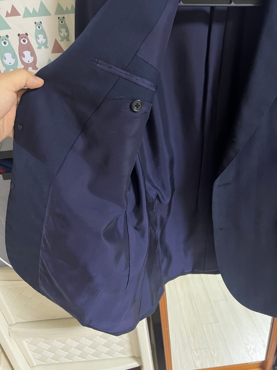 럼스골든베일 네이비 헤링본 비스포크 맞춤 자켓 상품이미지5