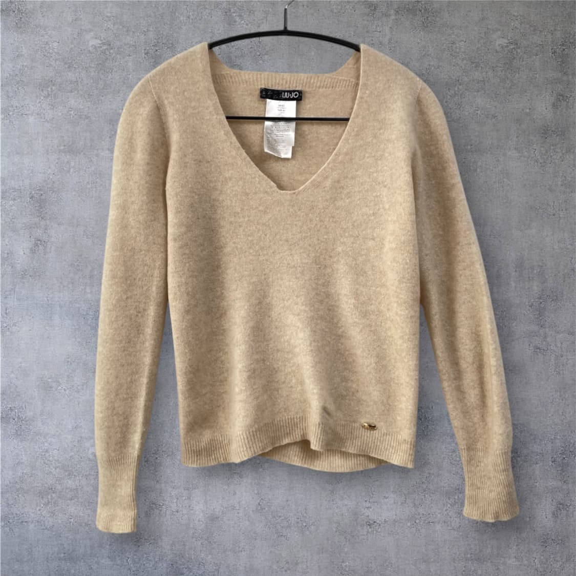 리우조 Liu jo 연베이지 캐시미어 브이넥 니트 42 상품이미지7