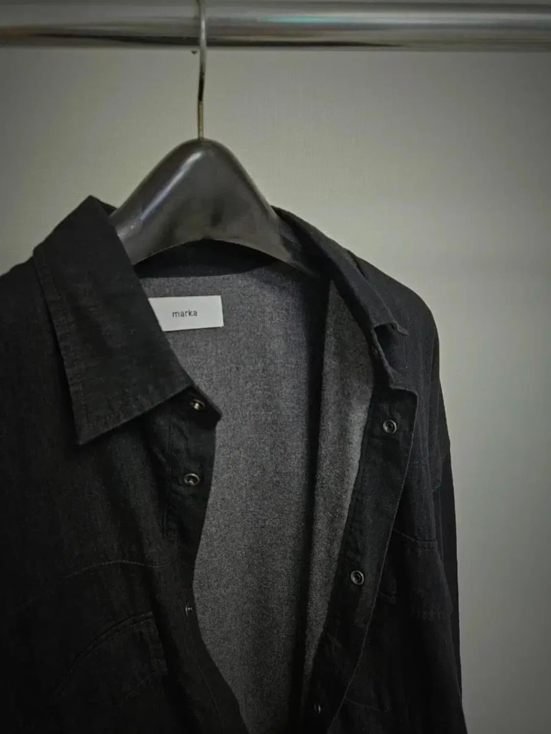 마카웨어 풀라이닝 오가닉 코튼 셔츠자켓 블랙 상품이미지8