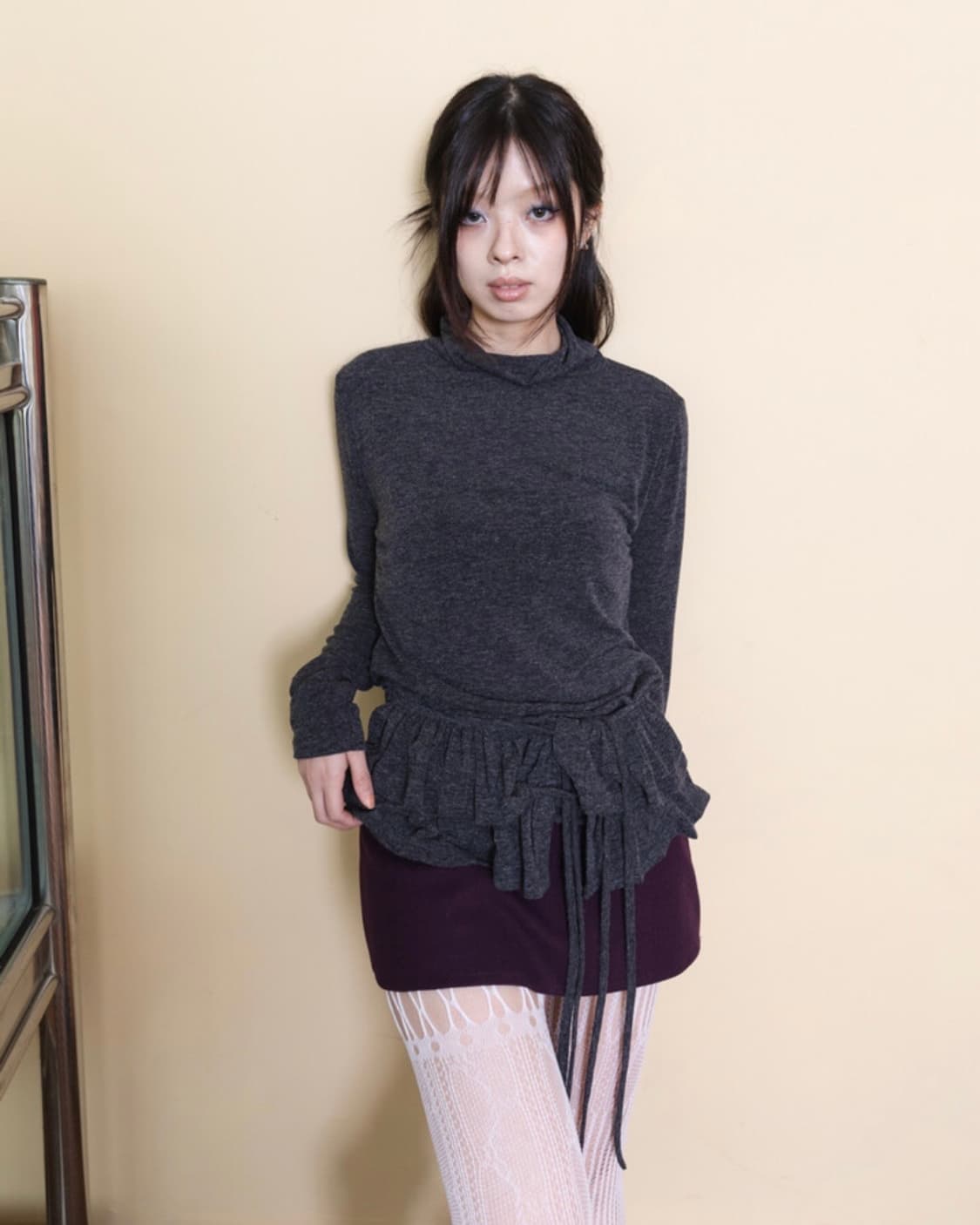 Wool tidy low skirt pants (Purple) 상품이미지1