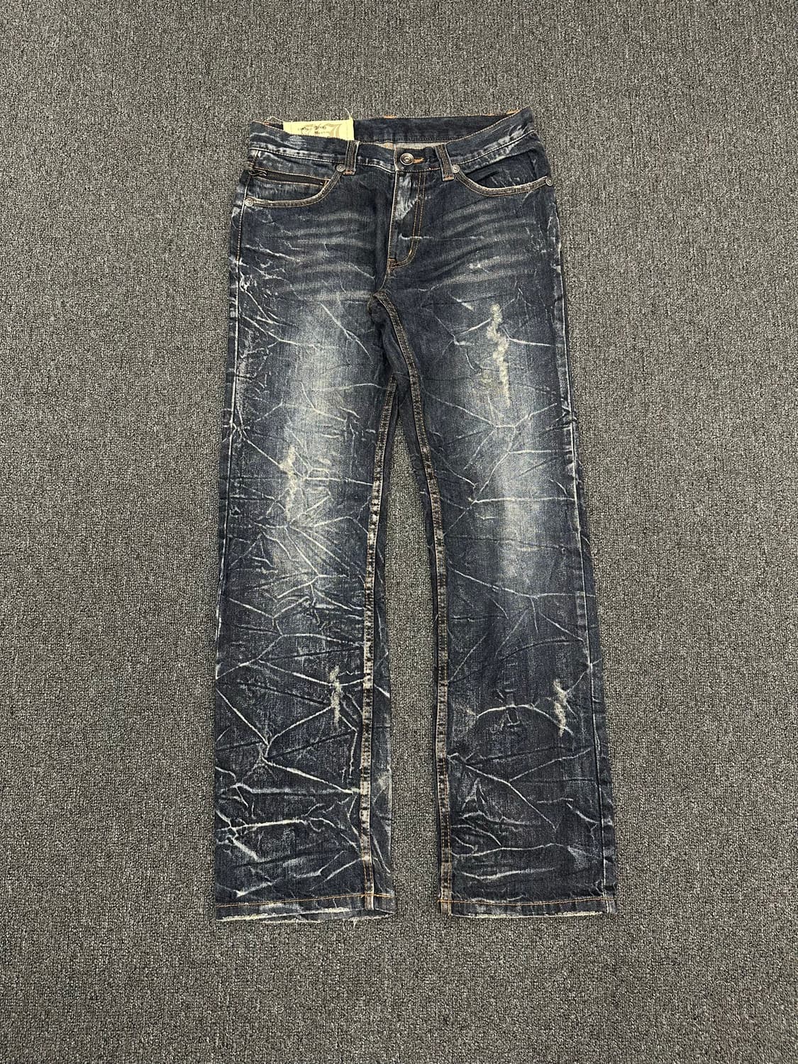 M)Japanese vintage 워싱 y2k 지퍼 디테일 데님팬츠 상품이미지5