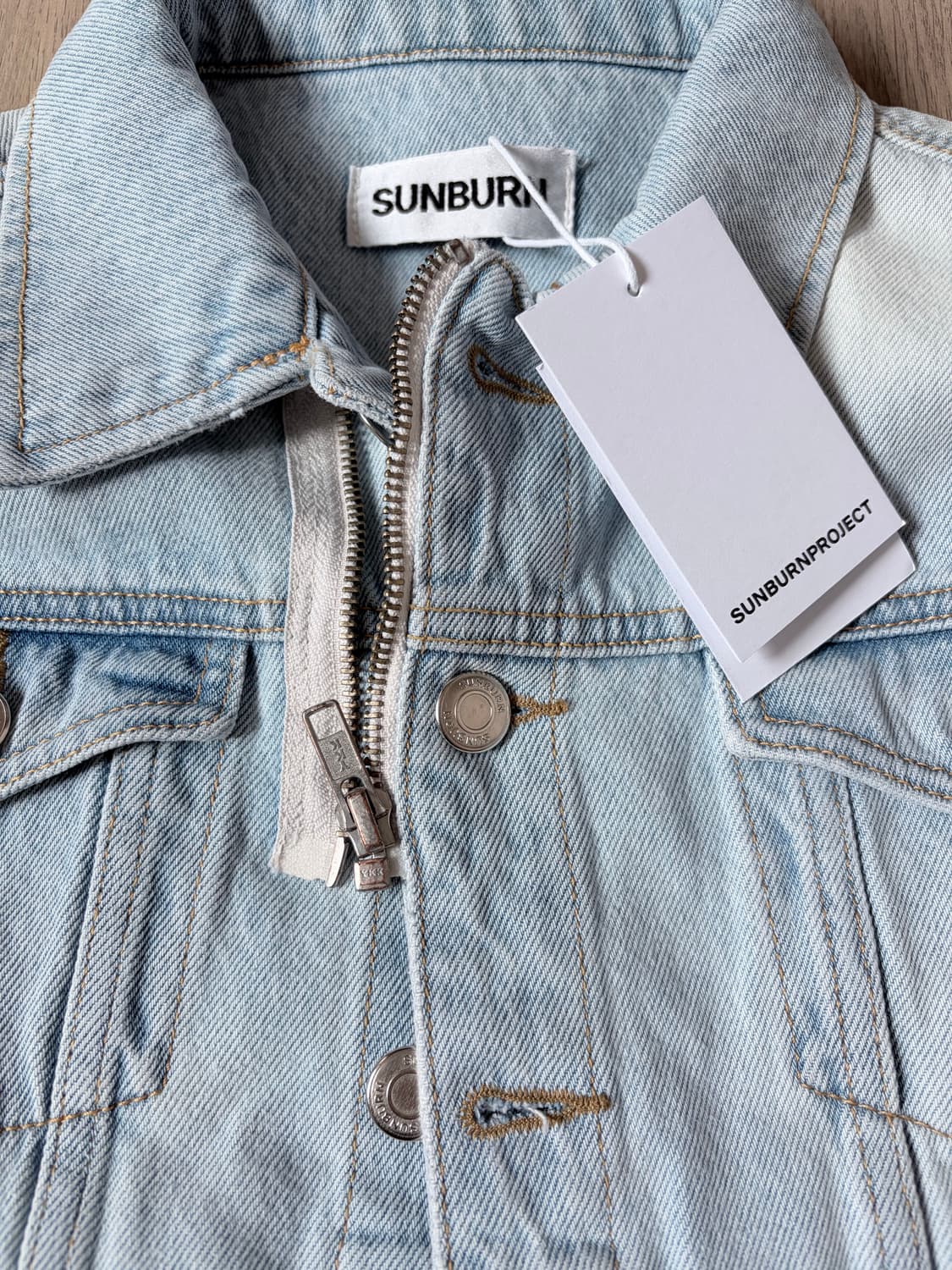 썬번프로젝트 Zip-up Denim Jacket 라이트블루 상품이미지6