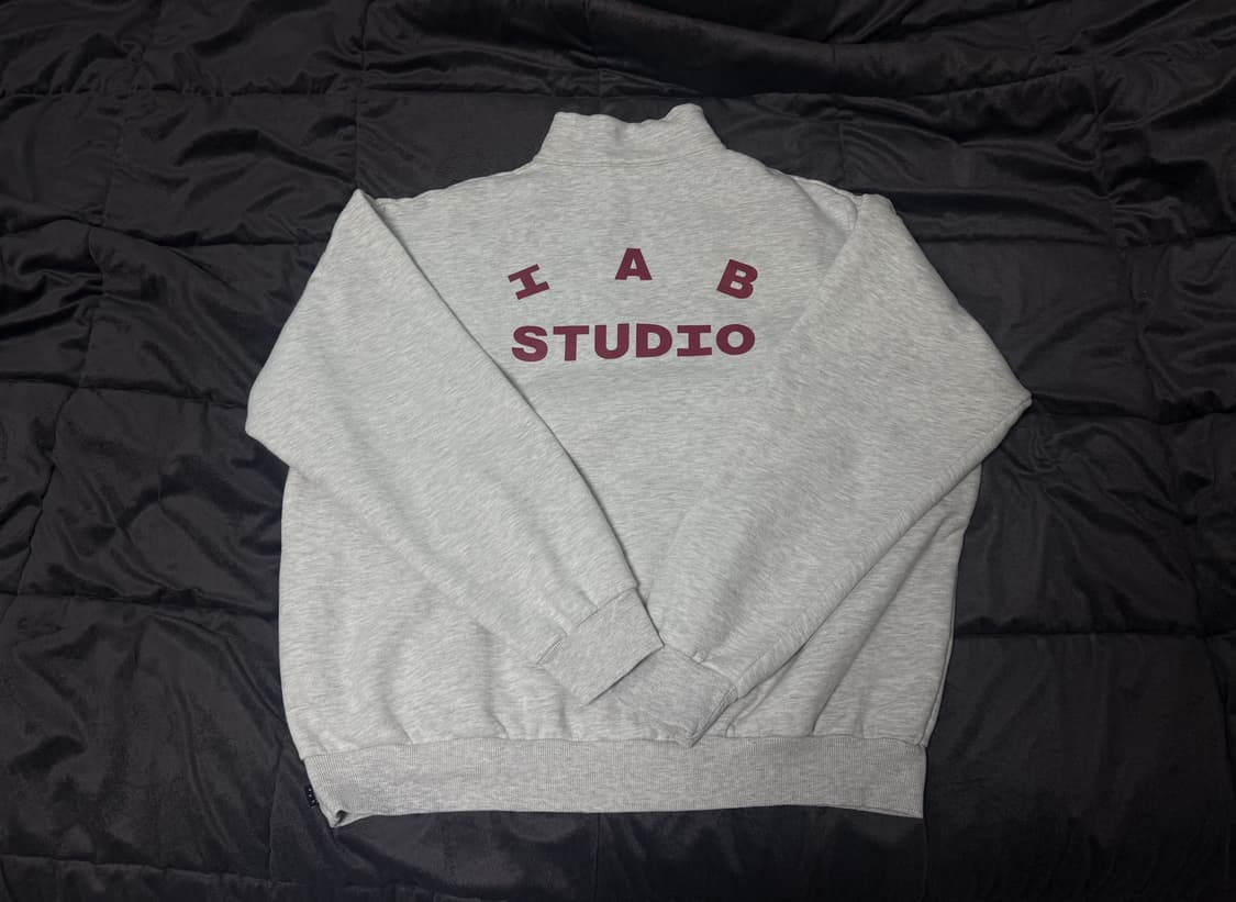 아이앱 스튜디오 하프 집업 오트밀 버건디 XL 상품이미지3