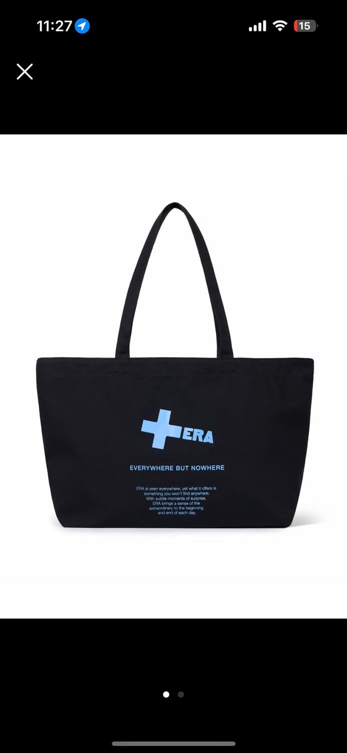 ERA 이알에이 컨버스 토트백 에코백 CANVAS BAG - BLACK 상품이미지1