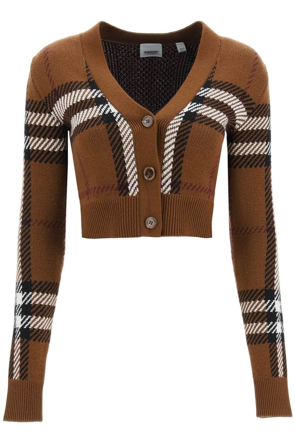 버버리 크롭 체크 브라운 가디건 XS 상품이미지2