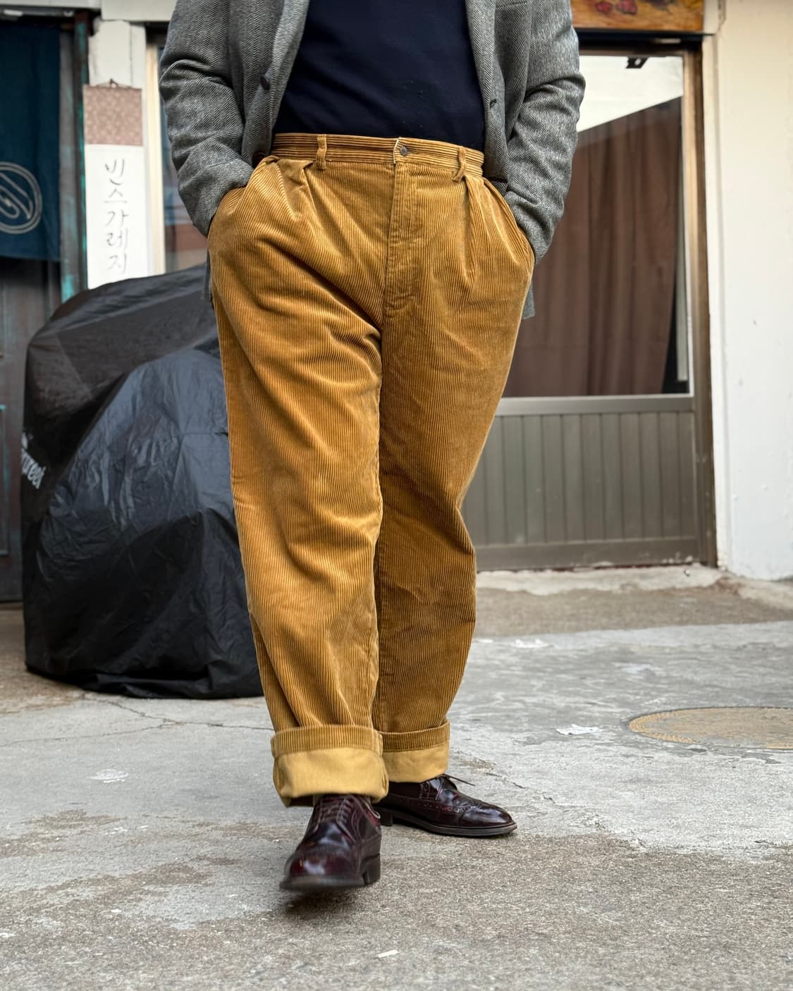 90‘s 폴로 랄프로렌 투턱 코듀로이 앤드류 팬츠 34 상품이미지9