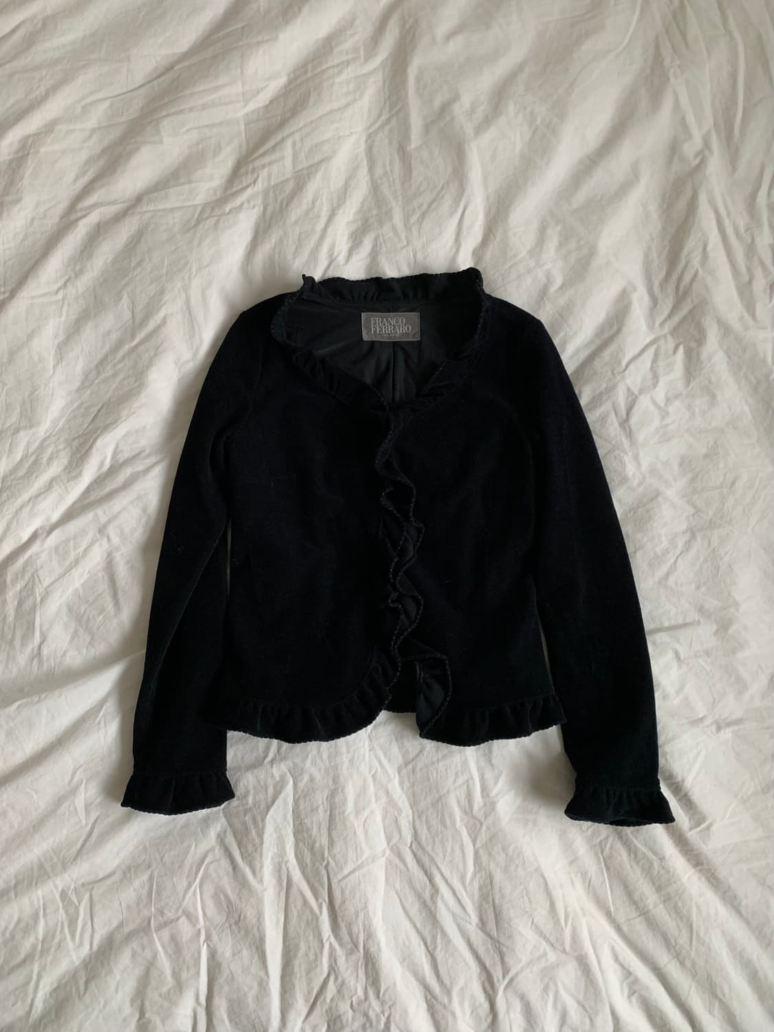 벨벳 프릴 가디건 상품이미지1