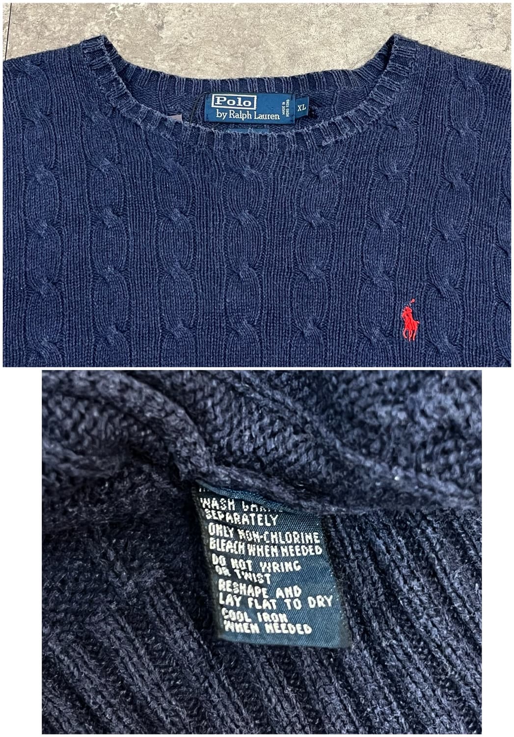 폴로 랄프로렌 꽈배기 니트 네이비 XL #csz3551 상품이미지3