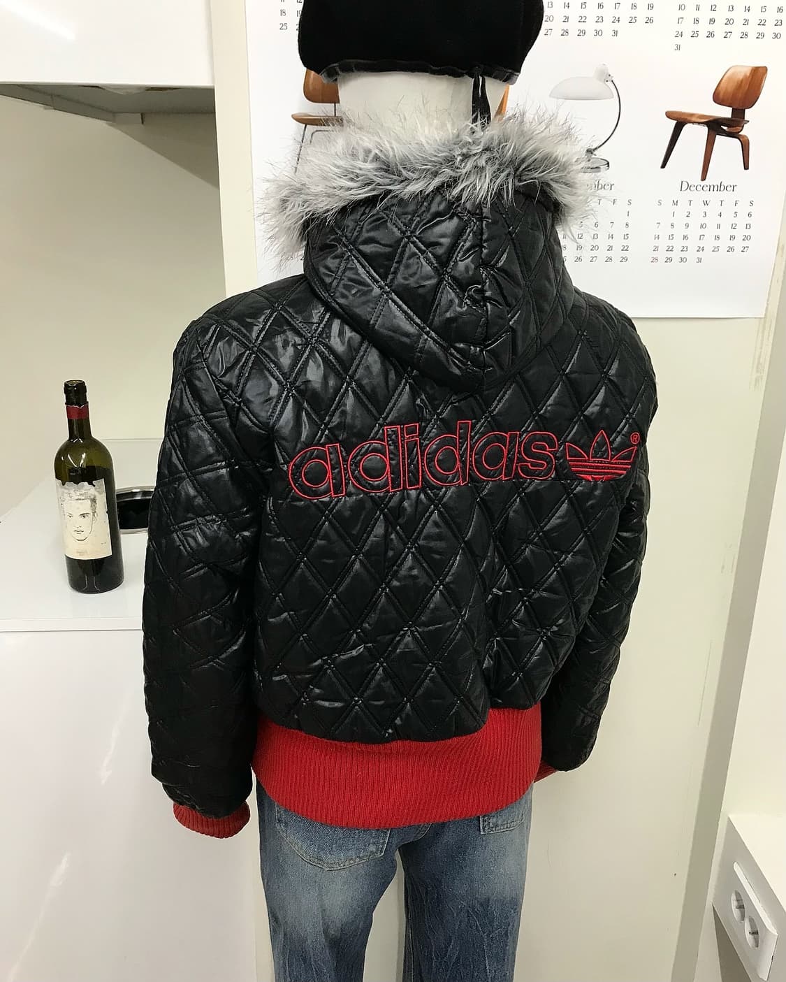 아디다스 90s 크롭 퀼팅 후드 경량 패딩 상품이미지9