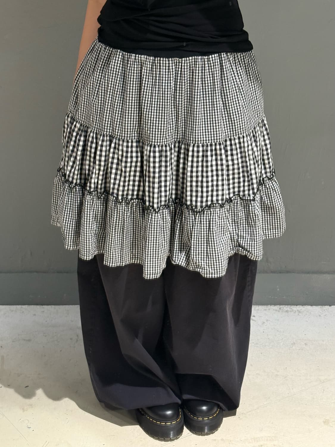 check pattern can-can midi sk 상품이미지3