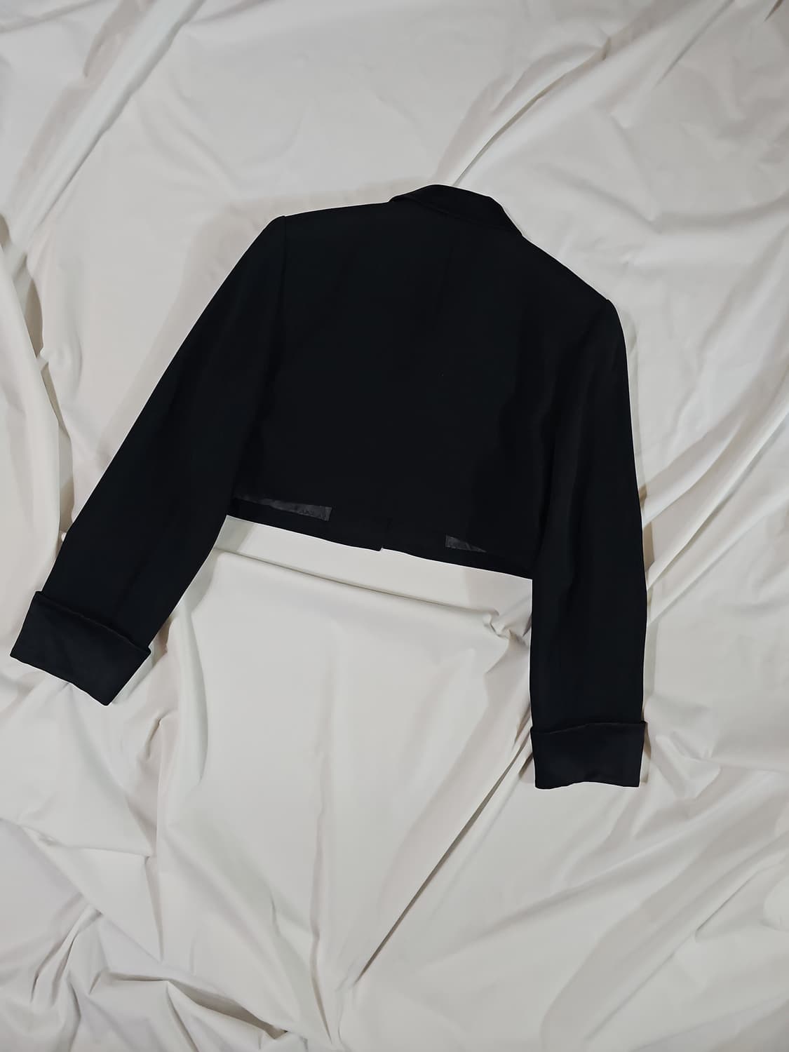 일본 빈티지 새틴 리본 타이 크롭 볼레로 블레이저 자켓 상품이미지5