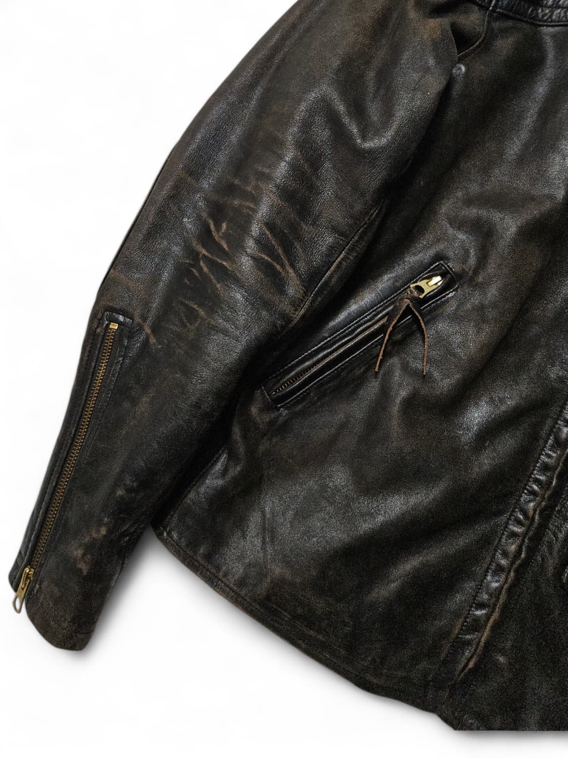 RRL 슬림핏 레더 모토 자켓 S 더블알엘 상품이미지7