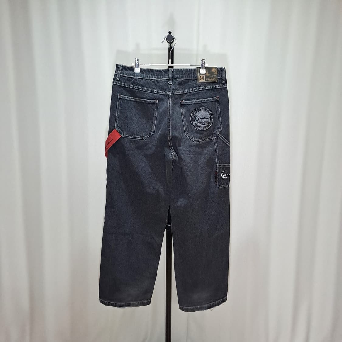 (택포) 칼카니 워시드 그레이 레드 카펜터 데님팬츠 34 B618 상품이미지4