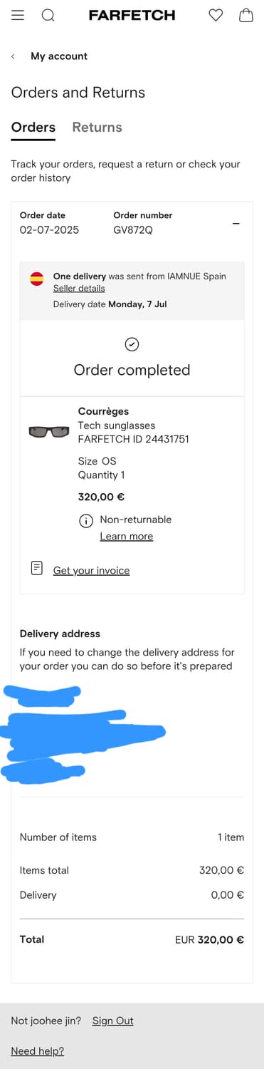 꾸레쥬 테크 선글라스 팝니다. 상품이미지7