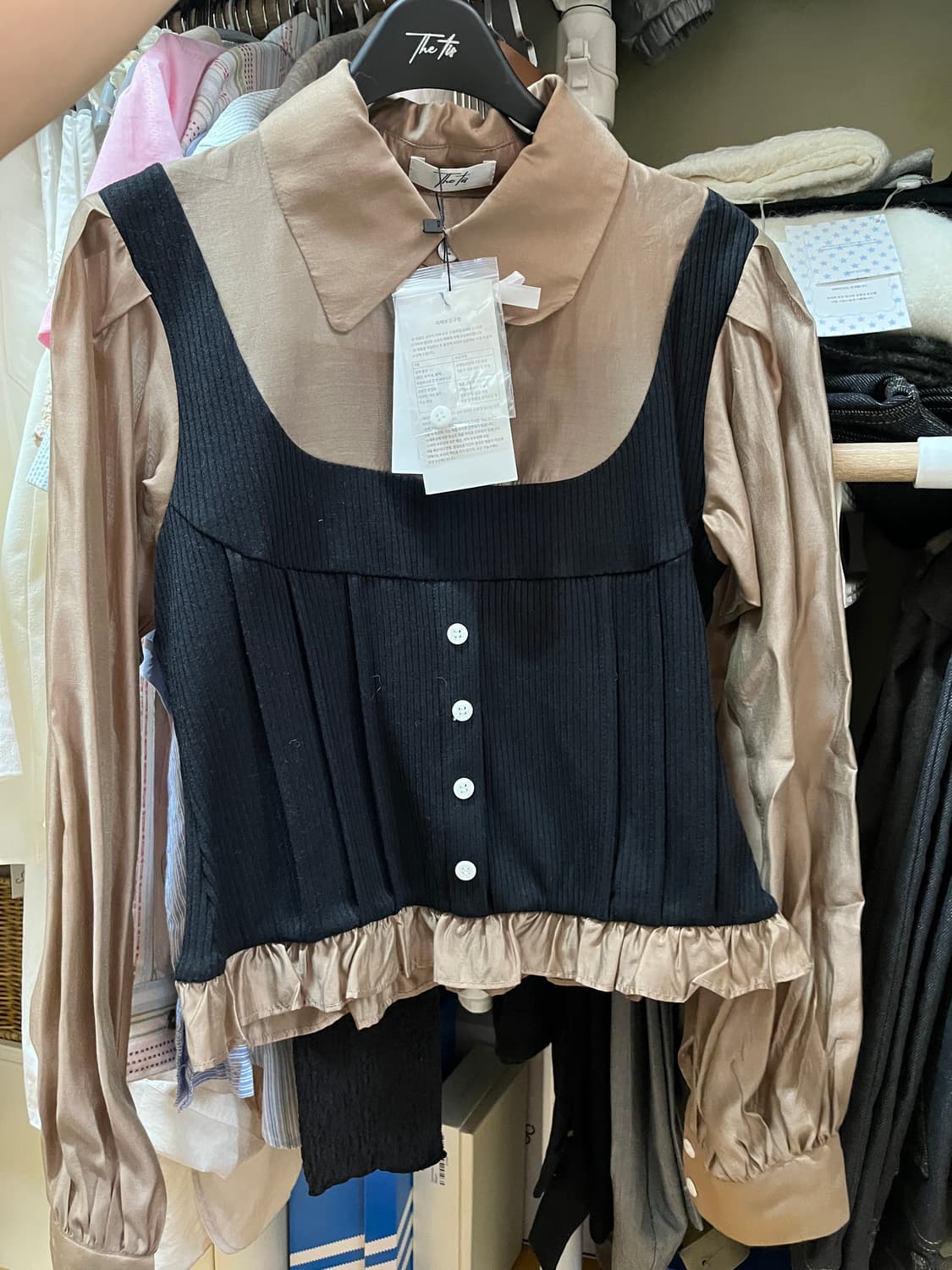 더티스 핀턱 뷔스티에 셔츠 S 상품이미지5