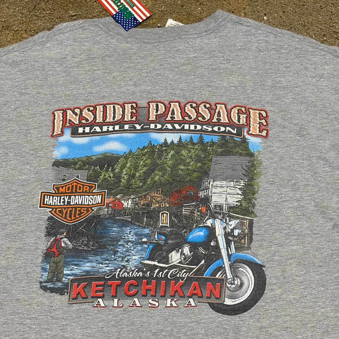 미국 빈티지 할리데이비슨 알라스카 롱슬리브 긴팔티 상품이미지9