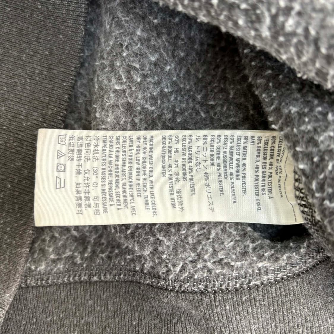 아베크롬비 y2k 올드스쿨 그레이 스웻 후드집업 희귀져지(M) 상품이미지5