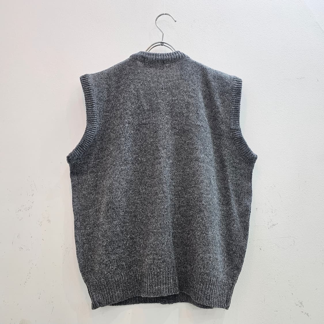 모 혼방 V넥 버튼 꽈배기 니트 조끼 베스트 상품이미지6