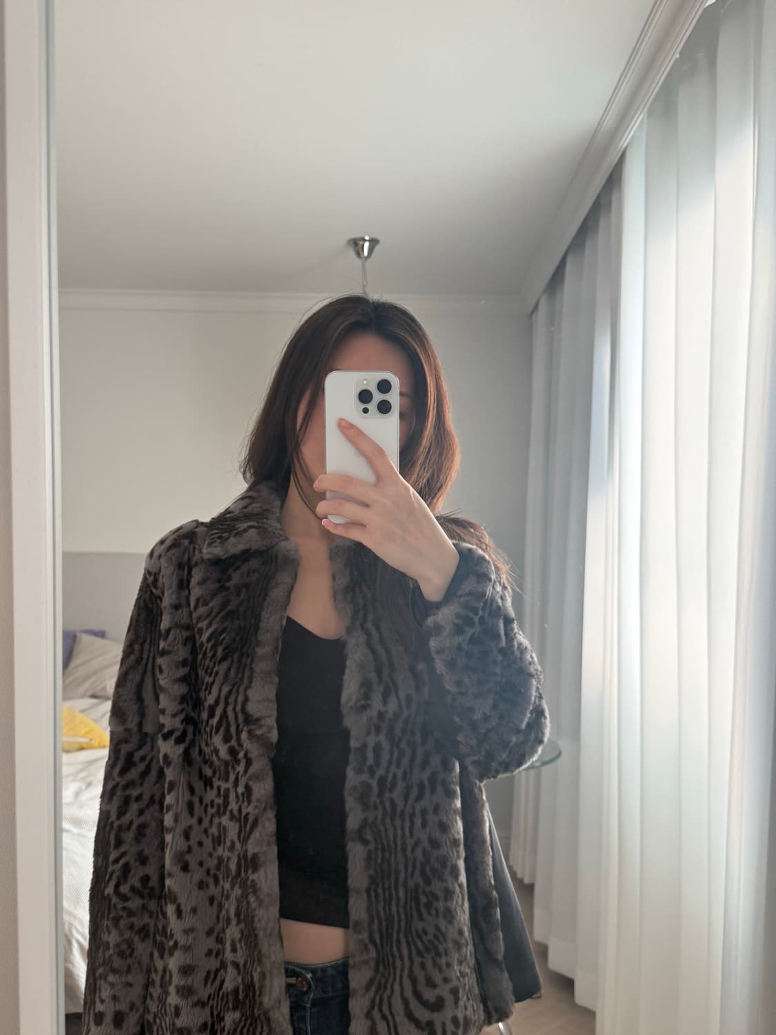 타이거 프린트 리얼 퍼 코트 fur coat 상품이미지1