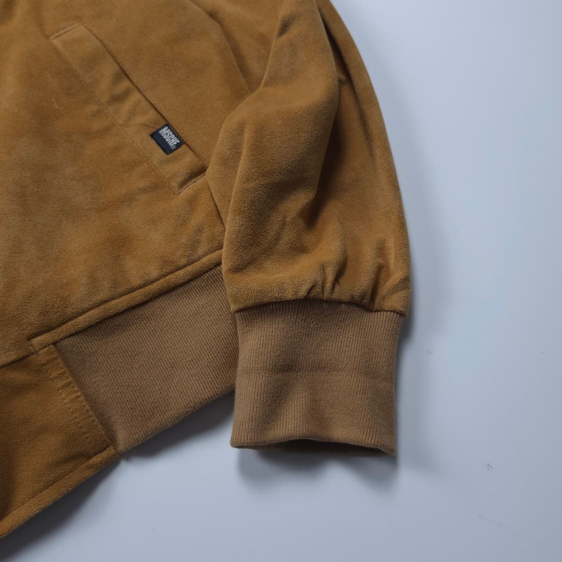 미스치프 빅로고 브라운 스웨이드 크롭 자켓 (S) 상품이미지5