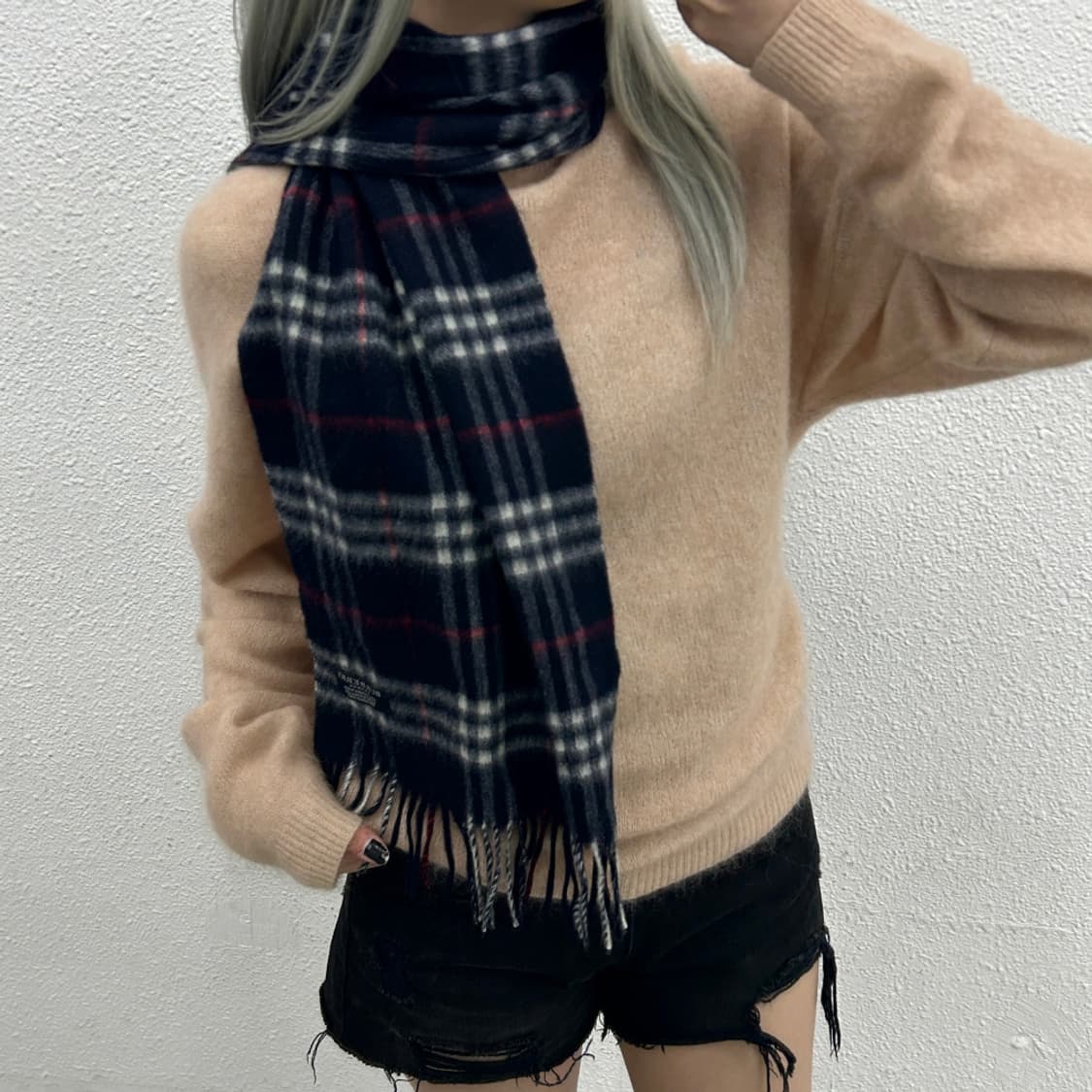 버버리 네이비 노바체크 램스울 머플러 상품이미지2