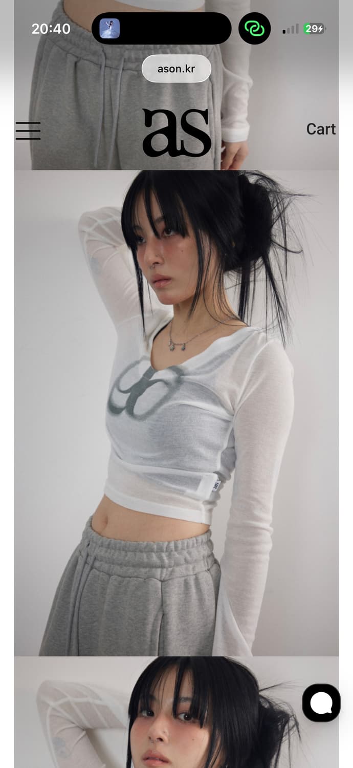 택O 새상품) 애즈온 SEE-THROUGH T 시스루 티 상품이미지1