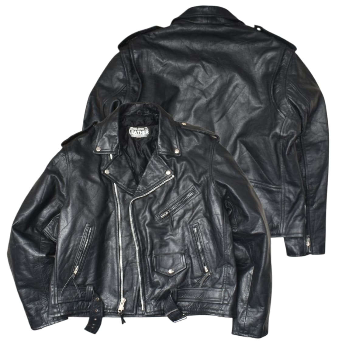 90S 리얼 레더 하드 라이더 가죽 자켓 48 N0719 상품이미지1