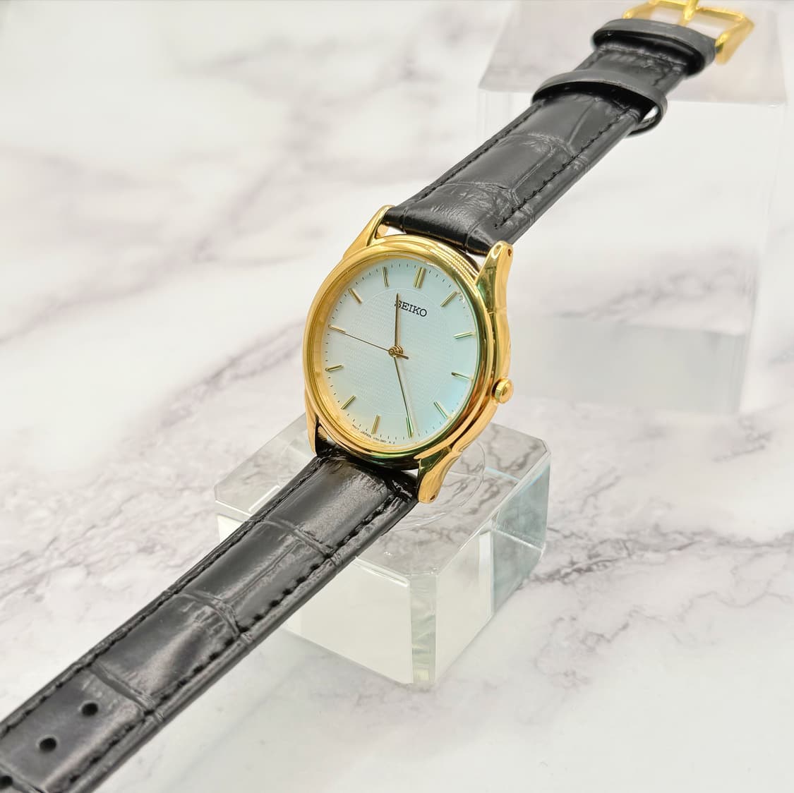 80s90s 빈티지 세이코 골드 림 텍스처 드레스 워치 상품이미지2