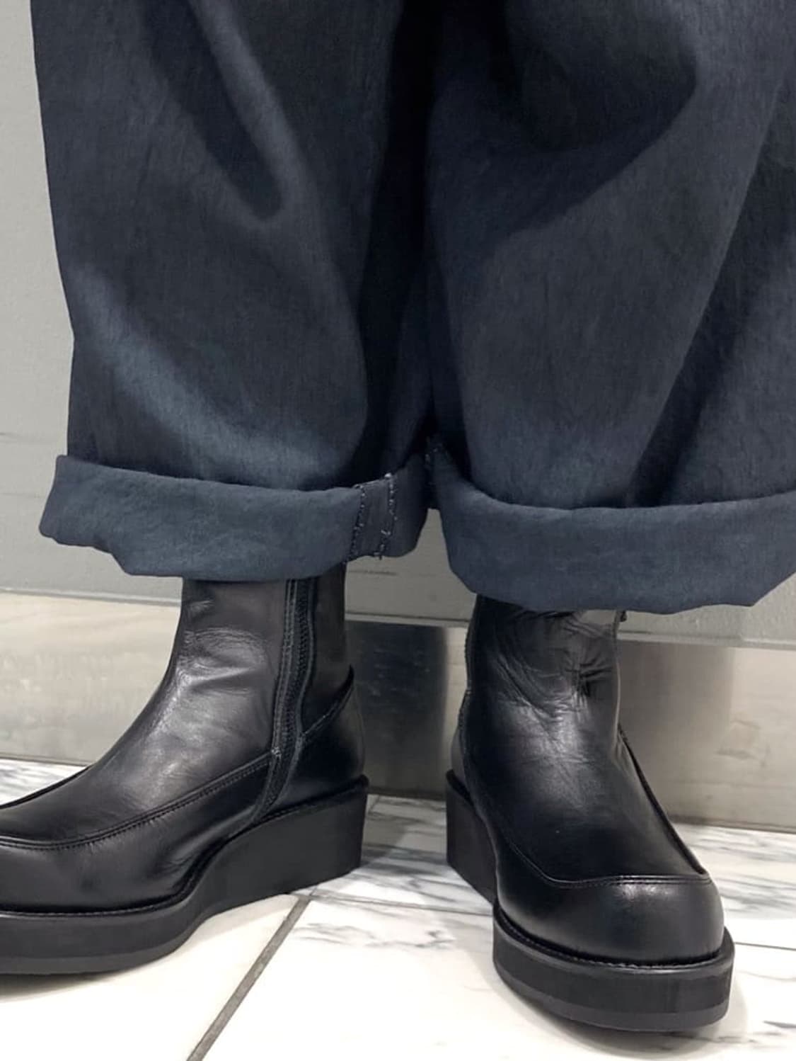 요지 야마모토 스무스레더 플랫폼 부츠 상품이미지7