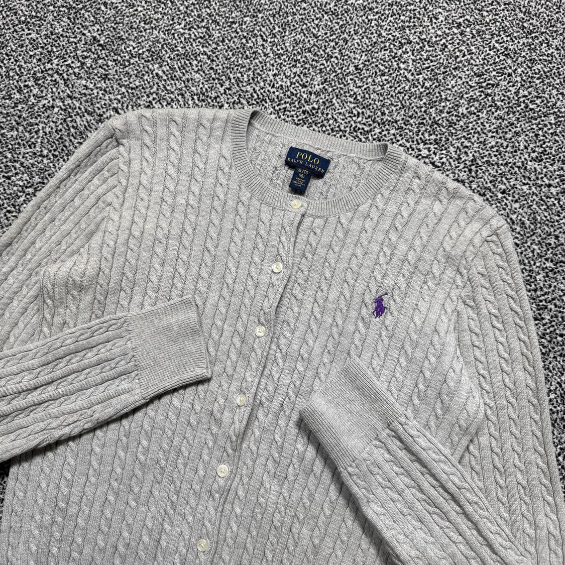 Name : 폴로 랄프로렌 시그니처로고 꽈배기 니트 가디건 :)  상품이미지2