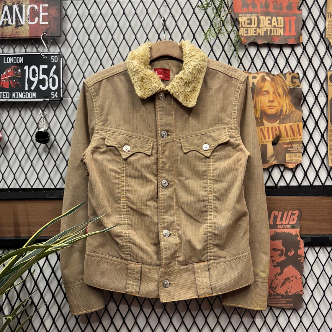 00s 리바이스 웨스턴 쉐르파 트러커자켓 투포켓 디테일 베이지 상품이미지1