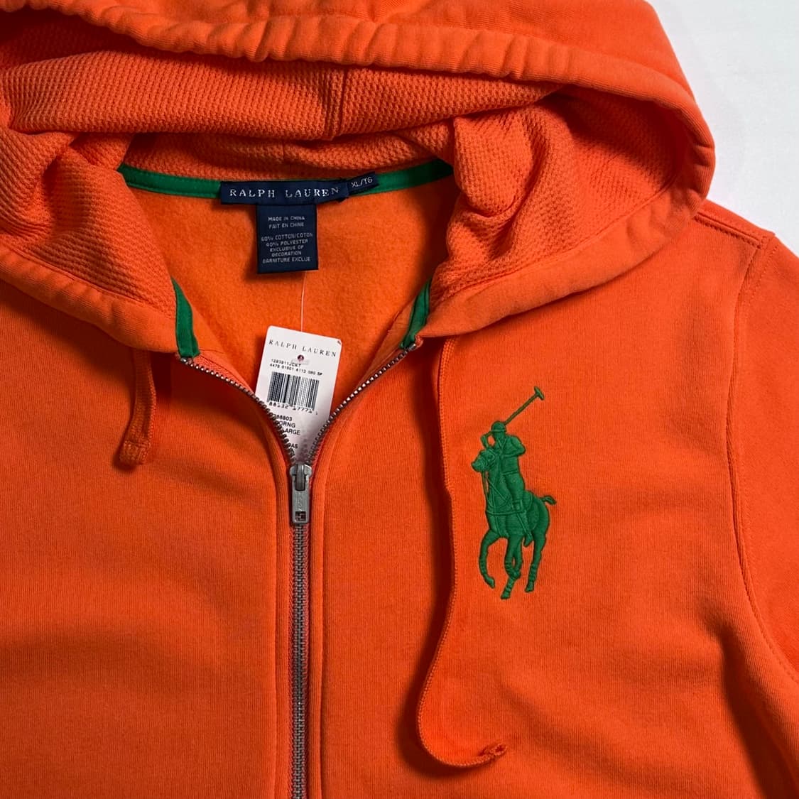 로렌 랄프로렌 오렌지 빅포니 후드집업 상품이미지3