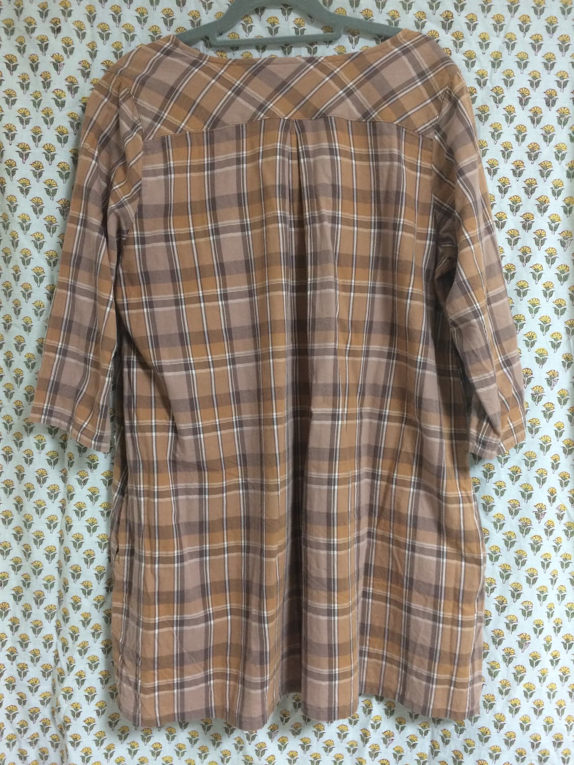 모리 브라운 체크 원피스 상품이미지2