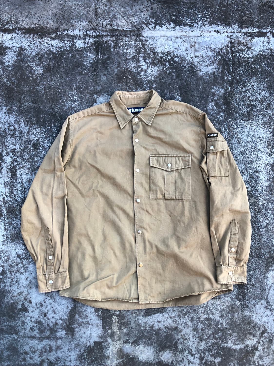 90s 올드 스투시 워크 셔츠 워크 자켓 상품이미지1