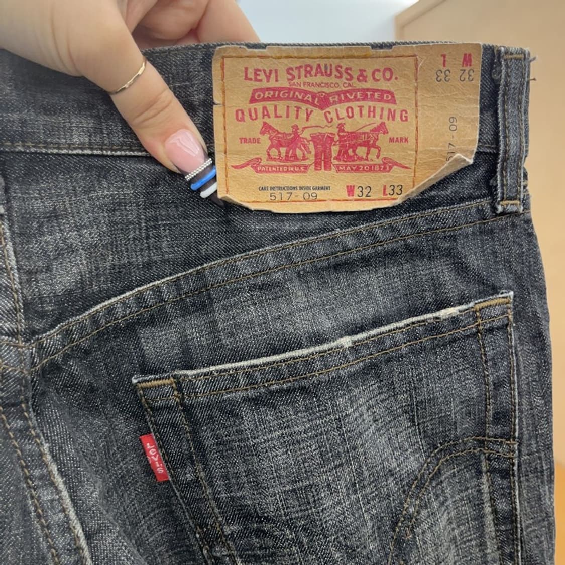 리바이스 517-09 올드스쿨 빈티지 흑청 데님팬츠 32인치 C07672 상품이미지5