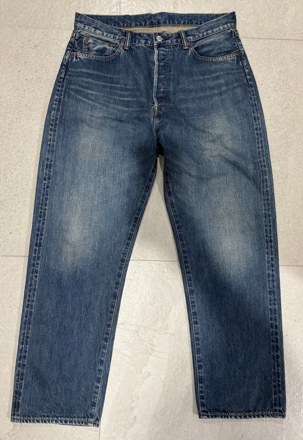 [32-30] 아프레쎄 워시드 데님 와이드 인디고 AP-4002 상품이미지3