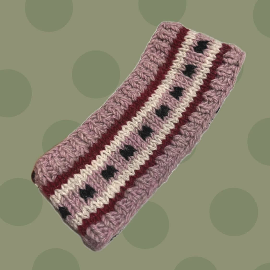 러블리 패턴 핑크 니트 헤어밴드 상품이미지2