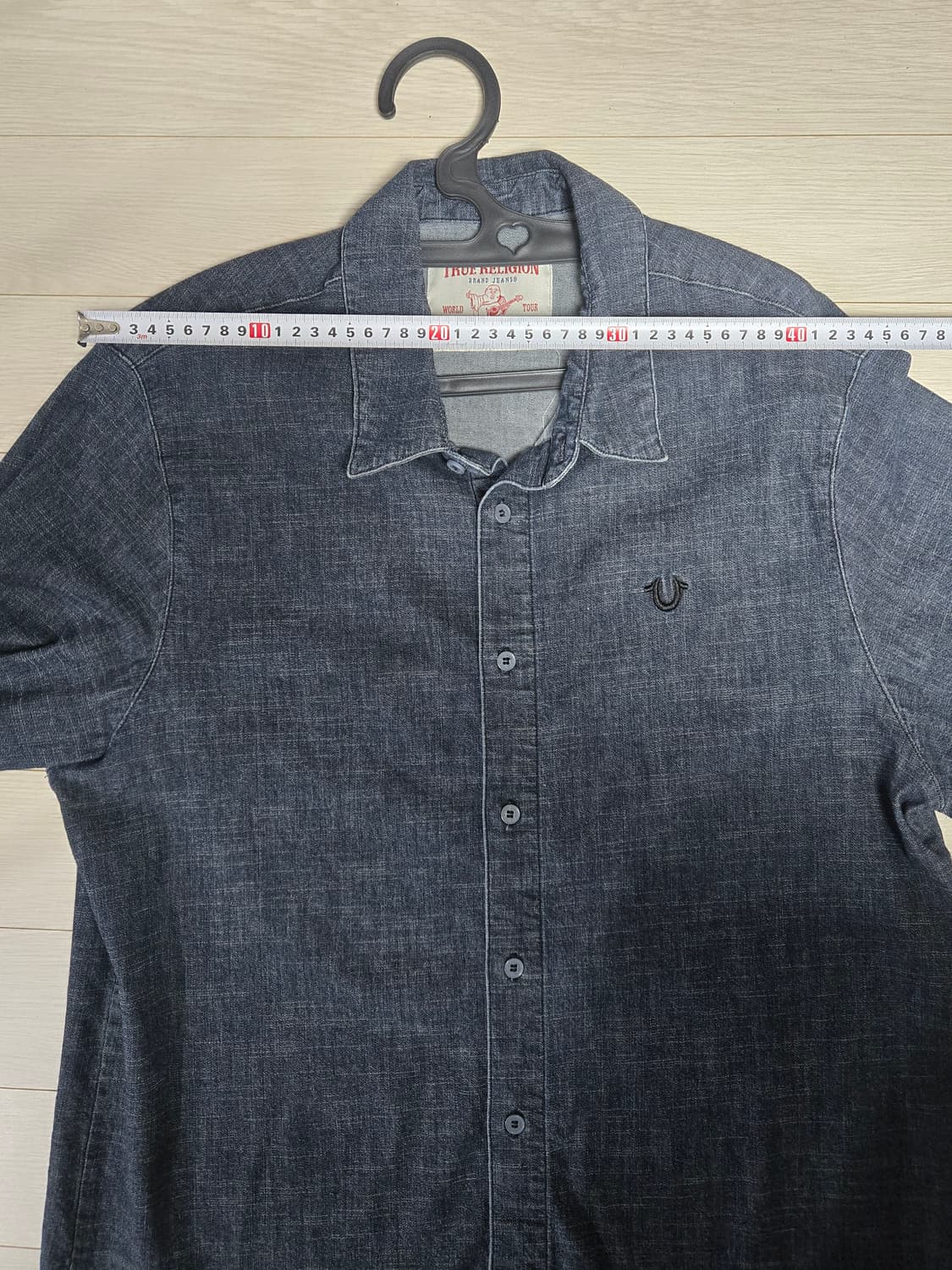 트루릴리전 자수 로고 데님 셔츠 상품이미지6